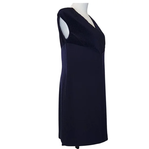 DW3 dress v-neck purple formal party lined side zip back slit sleeveless USA - Picture 5 of 11